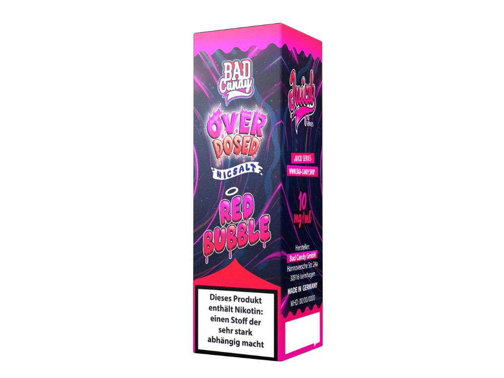 Bad Candy Liquids - Juicd - Overdosed Red Bubble - Nikotinsalz Liquid 10 mg/ml 10er Packung
