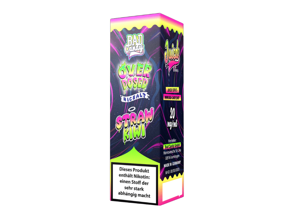 Bad Candy Liquids - Juicd - Overdosed Straw Kiwi - Nikotinsalz Liquid 20 mg/ml 10er Packung