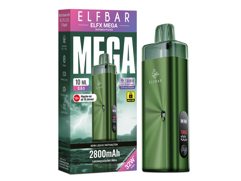 Elfbar - Elfx Mega E-Zigaretten Set Green 100er Packung