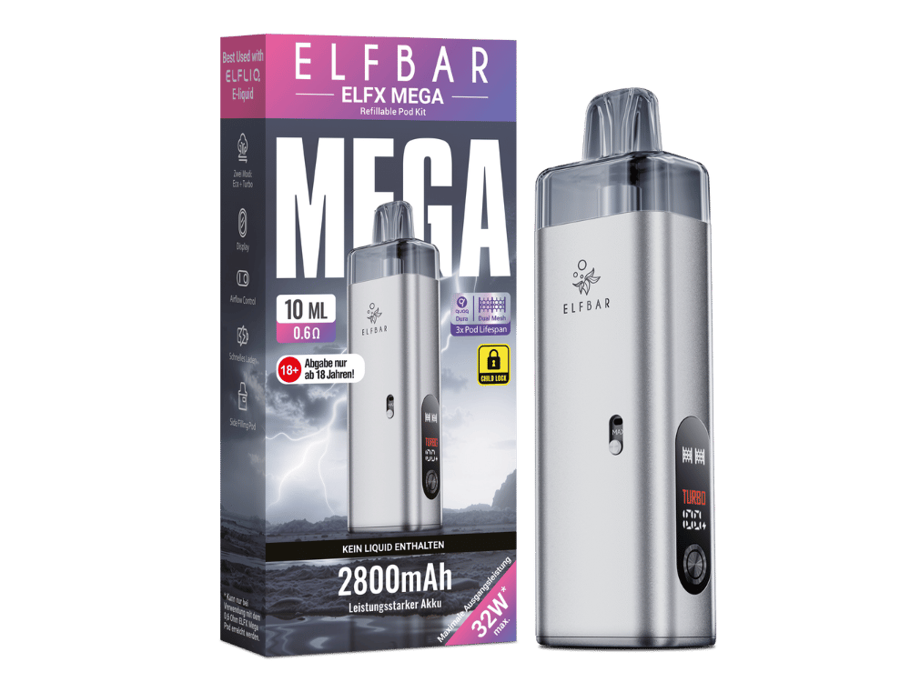 Elfbar - Elfx Mega E-Zigaretten Set Silver 5er Packung