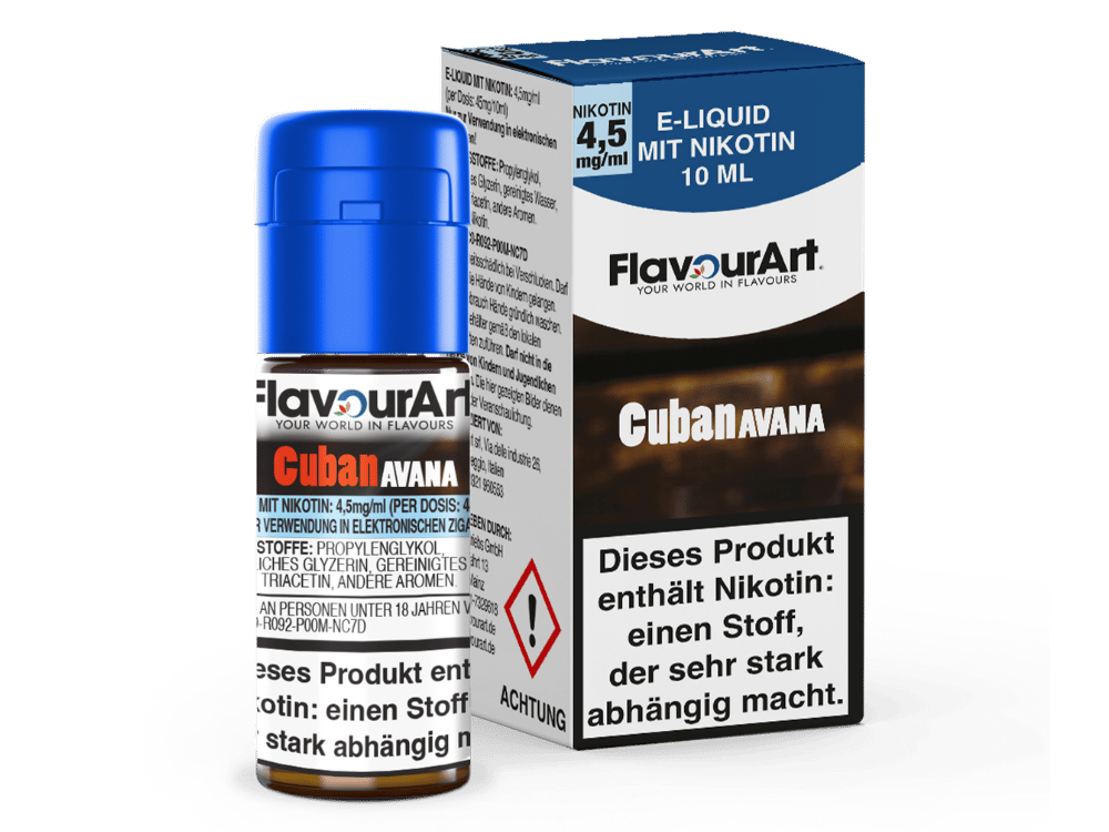 FlavourArt - Cuban Avana E-Zigaretten Liquid 4,5 mg/ml 15er Packung