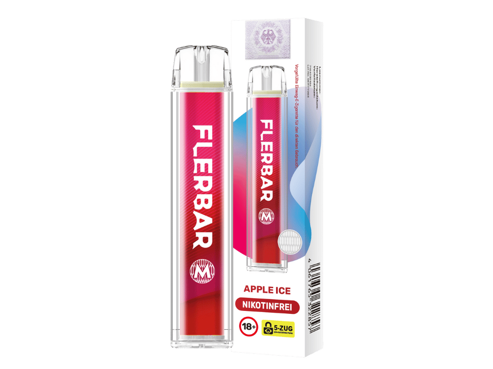 Flerbar - M Einweg E-Zigarette - Apple Ice 0 mg/ml