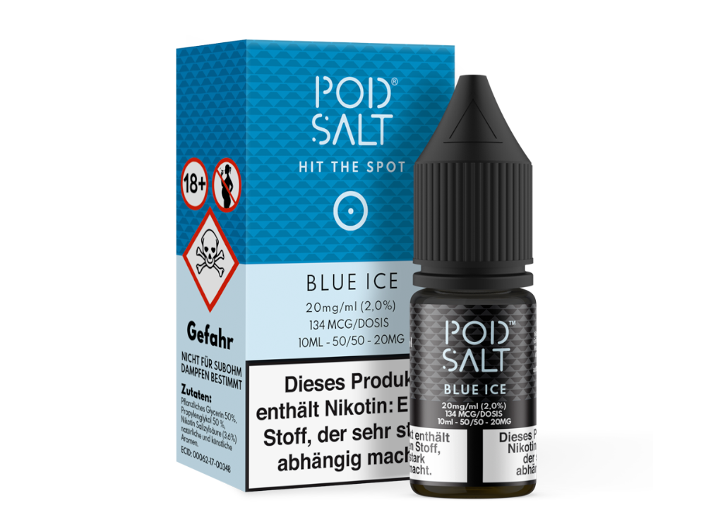 Pod Salt - Blue Ice - Nikotinsalz Liquid 20 mg/ml 100er Packung