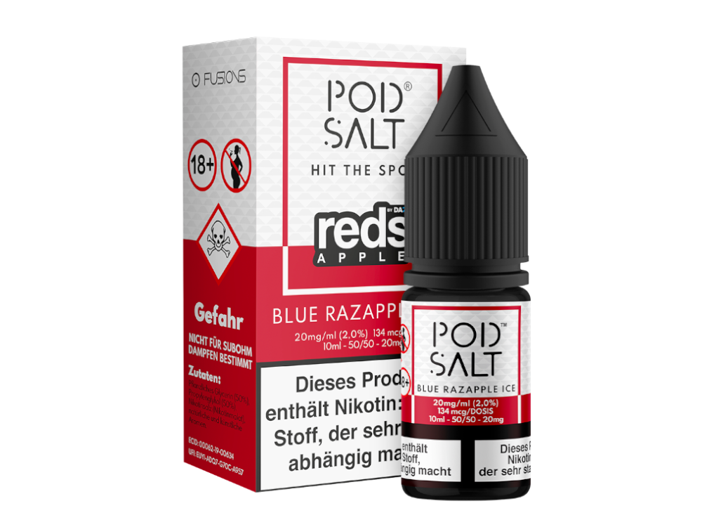 Pod Salt Fusion - Blue Razapple Ice - Nikotinsalz Liquid 20 mg/ml
