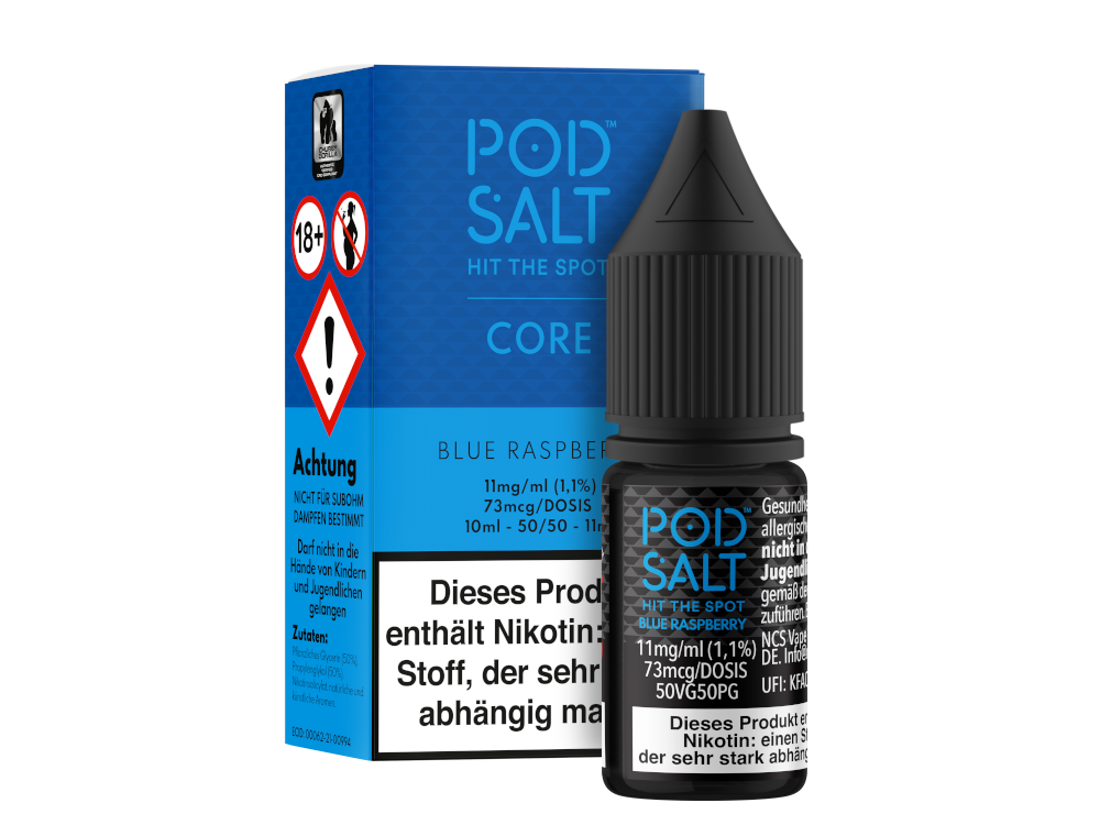 Pod Salt Core - Blue Raspberry - Nikotinsalz Liquid 11 mg/ml 5er Packung