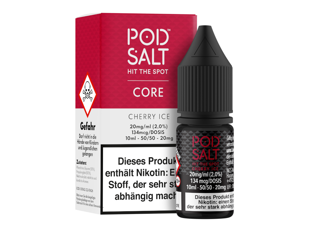 Pod Salt Core - Cherry Ice - Nikotinsalz Liquid 20 mg/ml 100er Packung