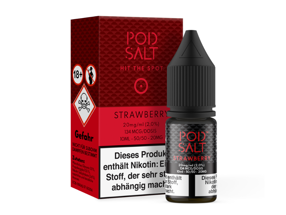 Pod Salt - Strawberry - Nikotinsalz Liquid 20 mg/ml 5er Packung