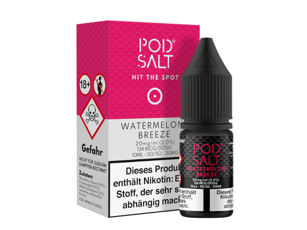 Pod Salt - Watermelon Breeze - Nikotinsalz Liquid 20 mg/ml 100er Packung