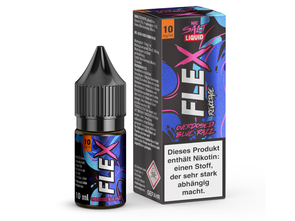 Revoltage - FLEX - Overdosed Blue Razz - Nikotinsalz Liquid 10 mg/ml 450er Packung