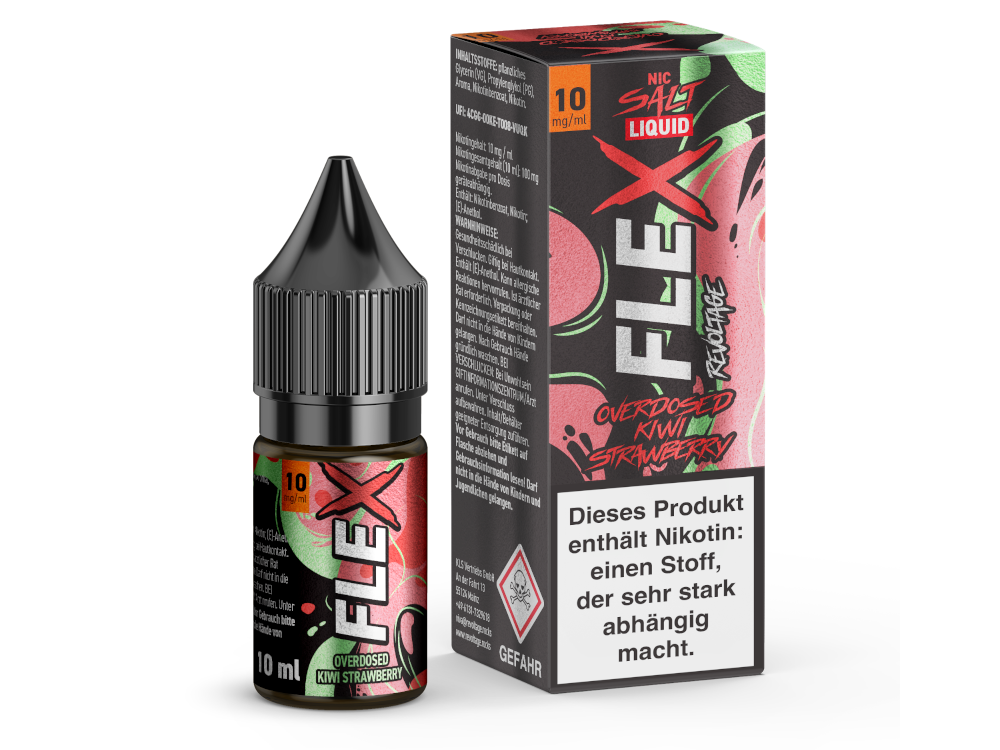 Revoltage - FLEX - Overdosed Kiwi Strawberry - Nikotinsalz Liquid 10 mg/ml 15er Packung