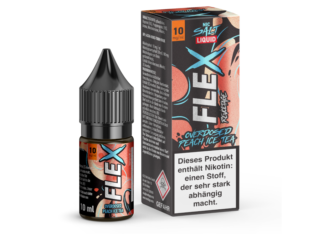 Revoltage - FLEX - Overdosed Peach Ice Tea - Nikotinsalz Liquid 10 mg/ml 450er Packung