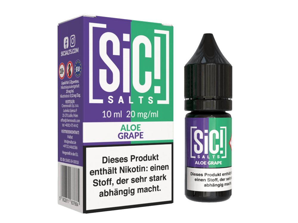 SiC! Salts - Aloe Grape - Nikotinsalz Liquid 20 mg/ml 5er Packung