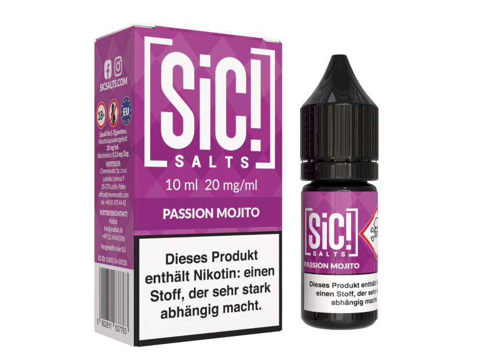 SiC! Salts - Passion Mojito - Nikotinsalz Liquid 20 mg/ml 5er Packung