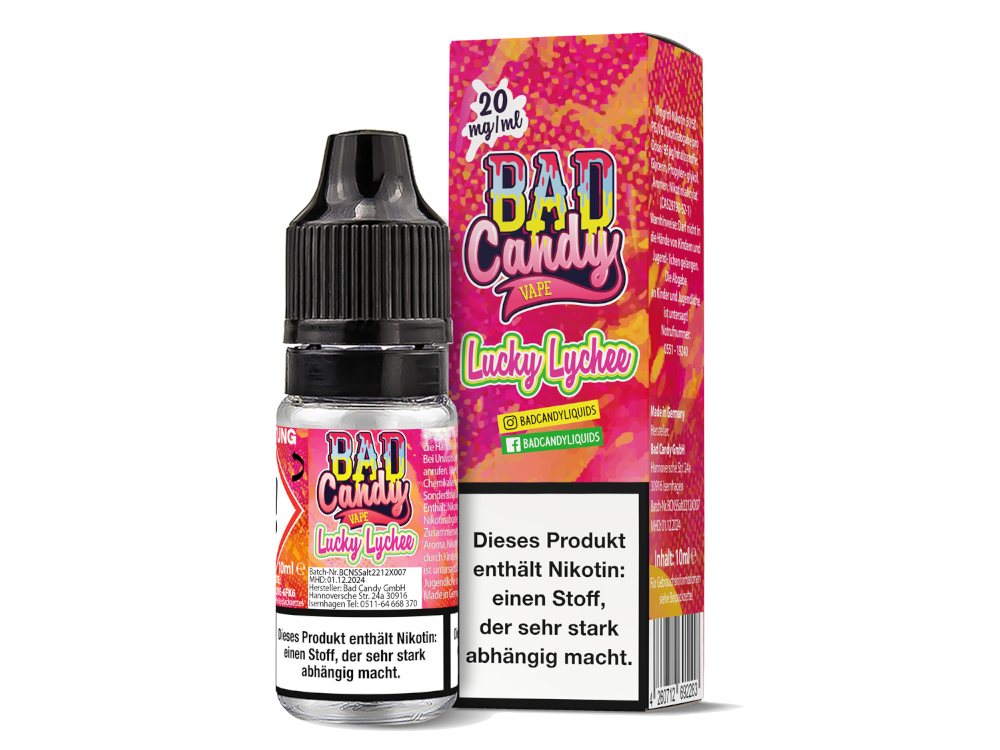 Bad Candy Liquids - Lucky Lychee - Nikotinsalz Liquid 20 mg/ml 10er Packung