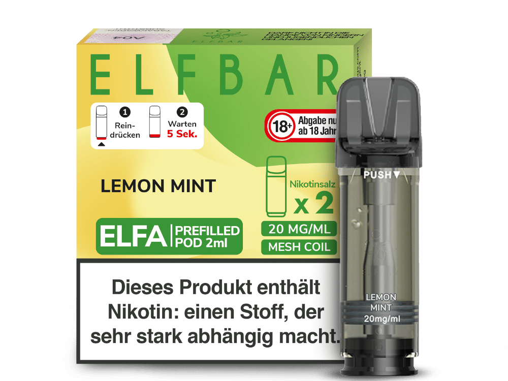 Elfbar - Elfa Pod Lemon Mint 20 mg/ml (2 Stück pro Packung)