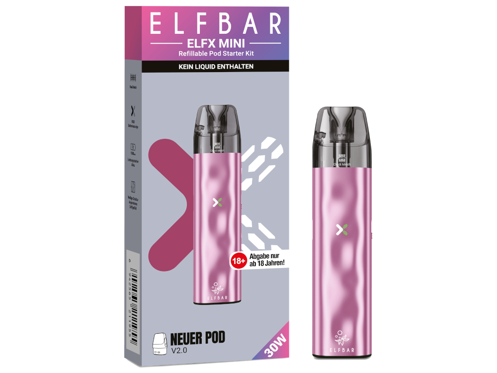 Elfbar - Elfx Mini E-Zigaretten Set Pink 100er Packung