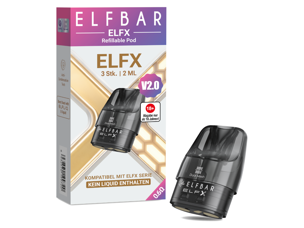 Elfbar - Elfx Pod V2.0 0,6 Ohm (3 Stück pro Packung) 200er Packung