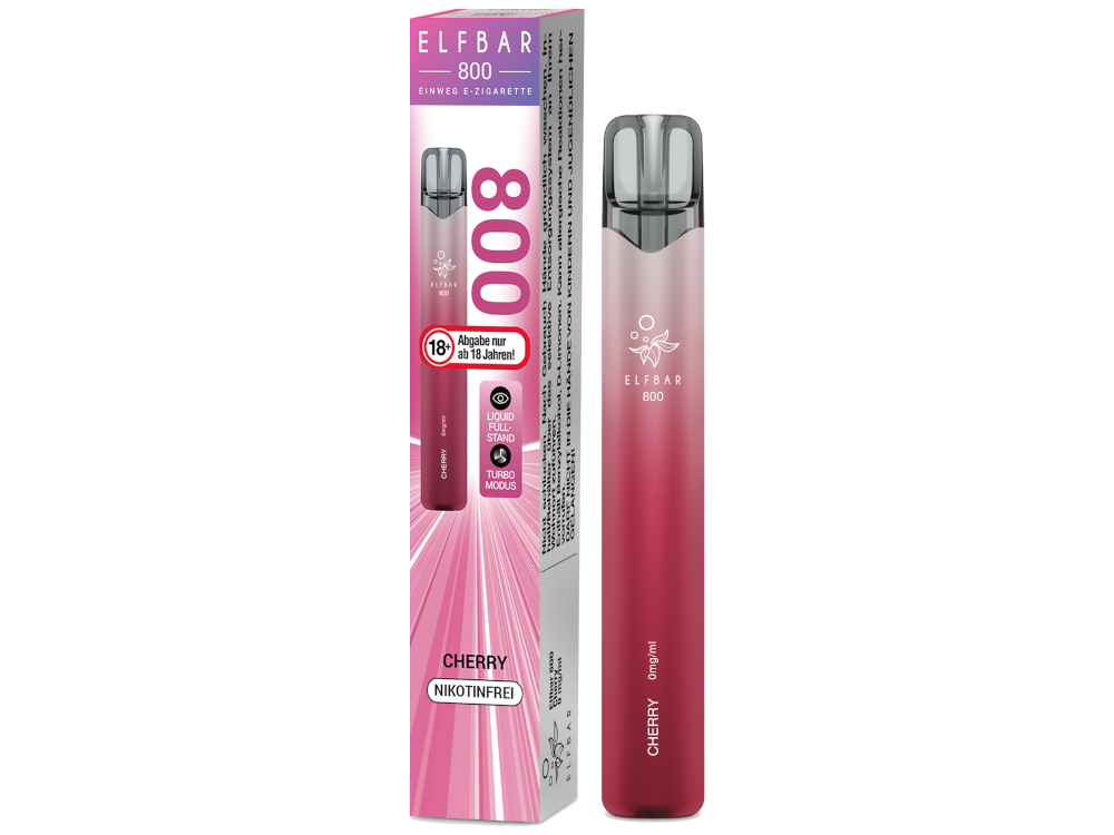 Elfbar 800 Einweg E-Zigarette - Cherry 0 mg/ml