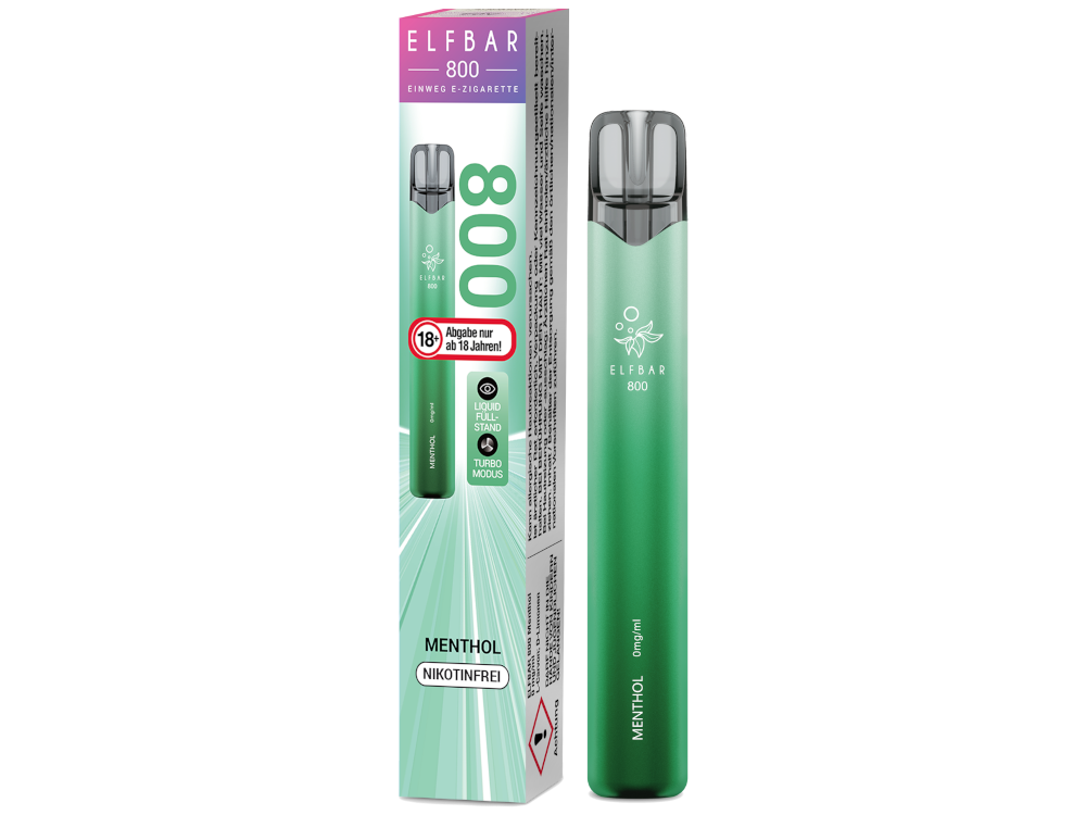 Elfbar 800 Einweg E-Zigarette - Menthol 0 mg/ml