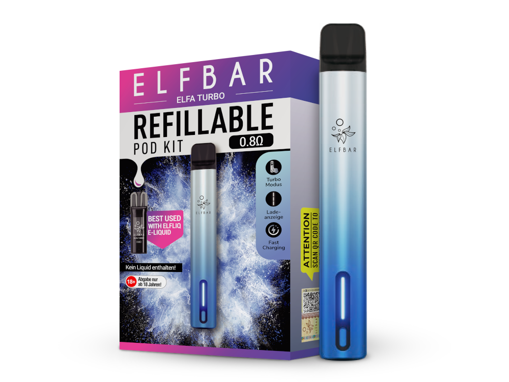 Elfbar - Elfa Turbo E-Zigaretten Set aurora-cyan 100er Packung
