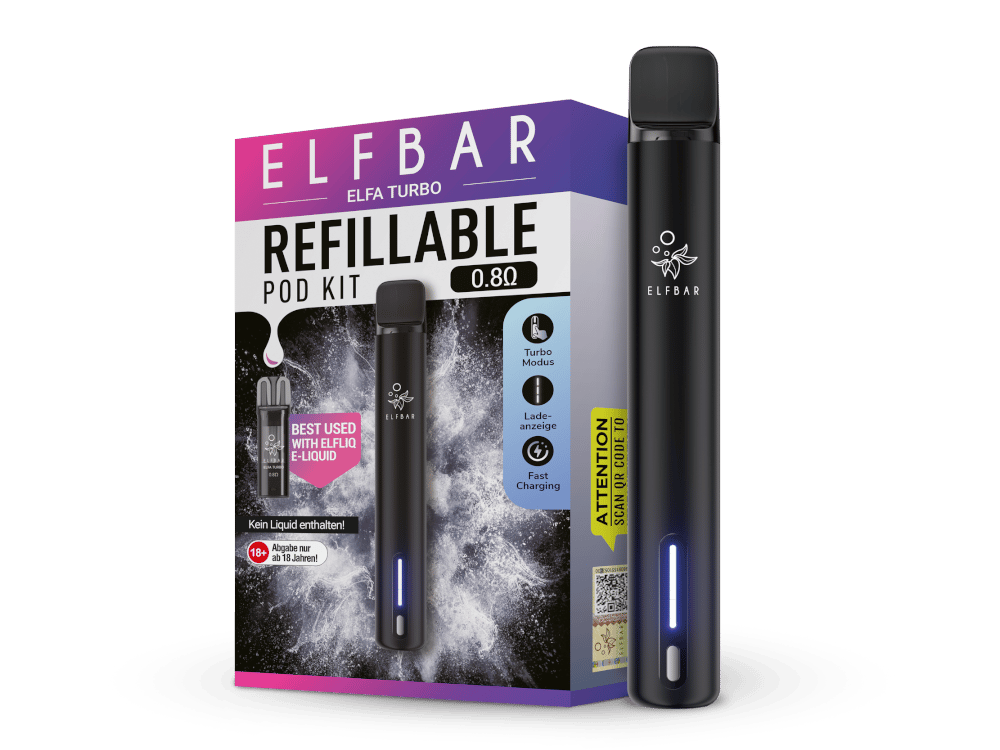 Elfbar - Elfa Turbo E-Zigaretten Set Black 100er Packung