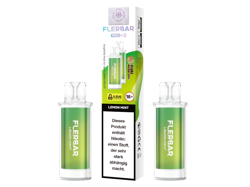 Flerbar - POD Lemon Mint 20 mg/ml (2 Stück pro Packung) 400er Packung