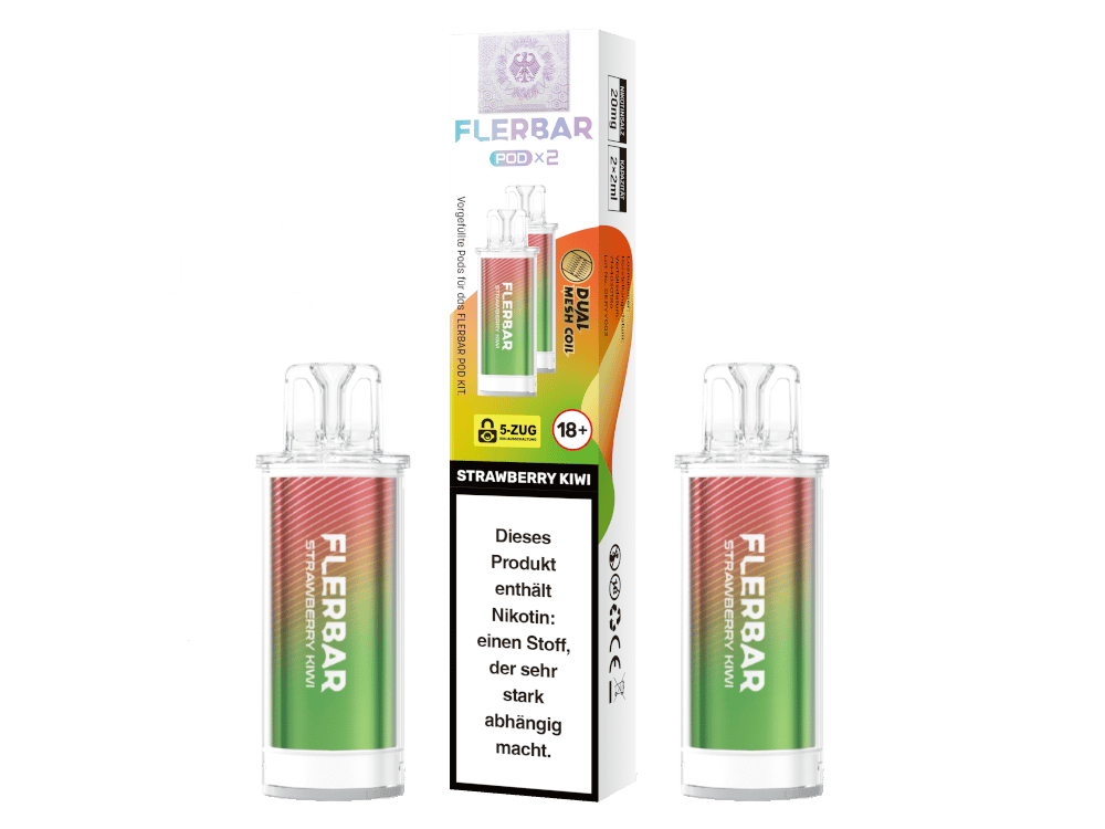 Flerbar - POD Strawberry Kiwi 20 mg/ml (2 Stück pro Packung) 10er Packung