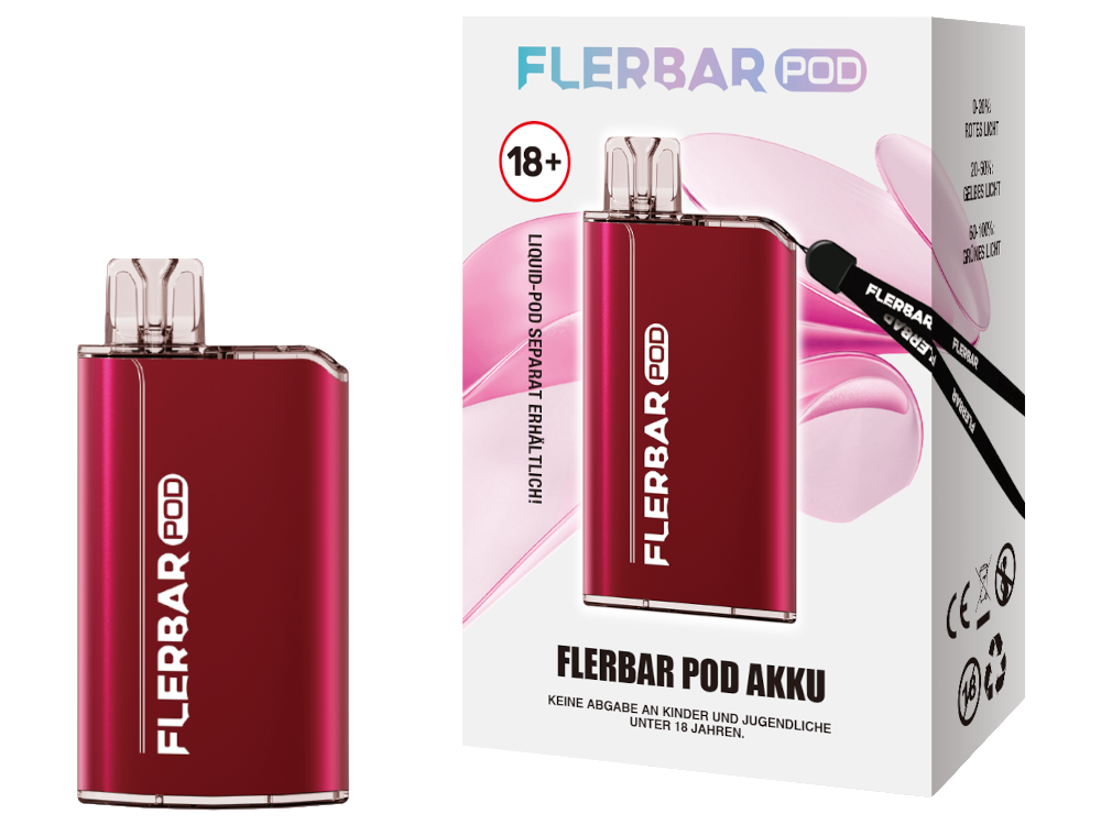 Flerbar - POD Akku 500 mAh rot 10er Packung