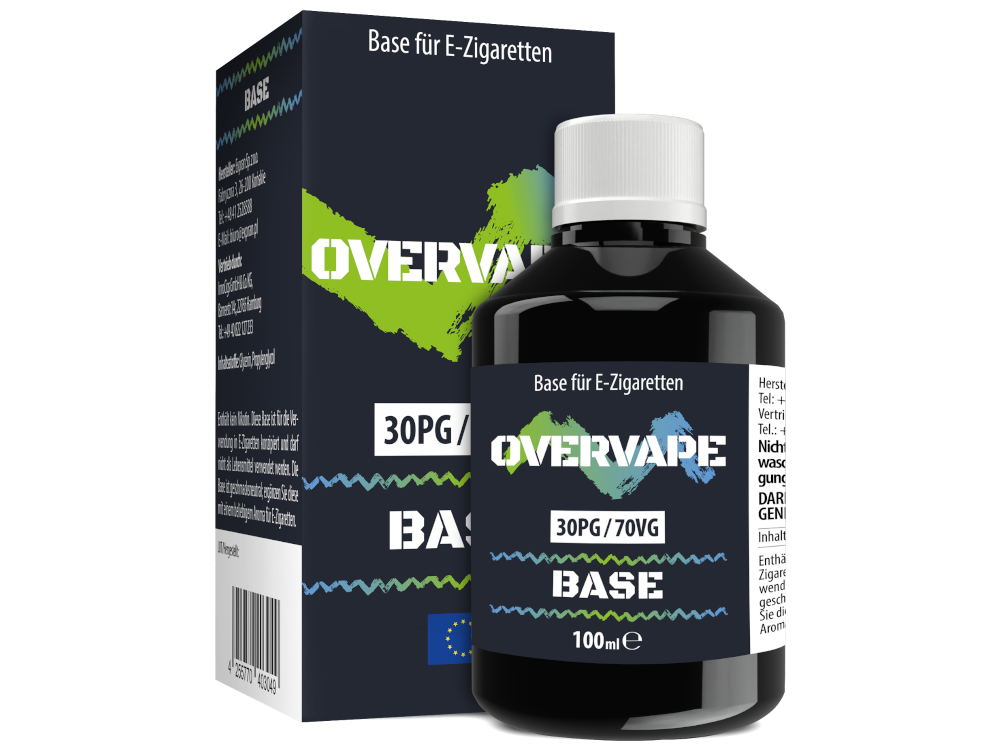 Overvape - 100 ml Basis 30PG/70VG 0 mg/ml 5er Packung