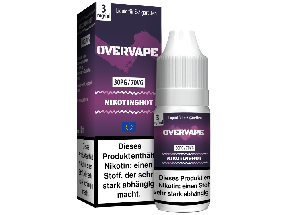 Overvape - 10 ml Nikotin Shot 30PG/70VG 3 mg/ml 10er Packung