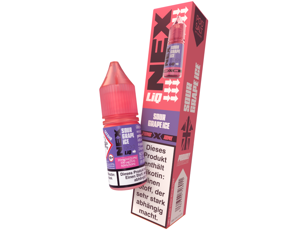 Pod Salt - NexLiq - Sour Grape Ice - Nikotinsalz Liquid 20 mg/ml 200er Packung
