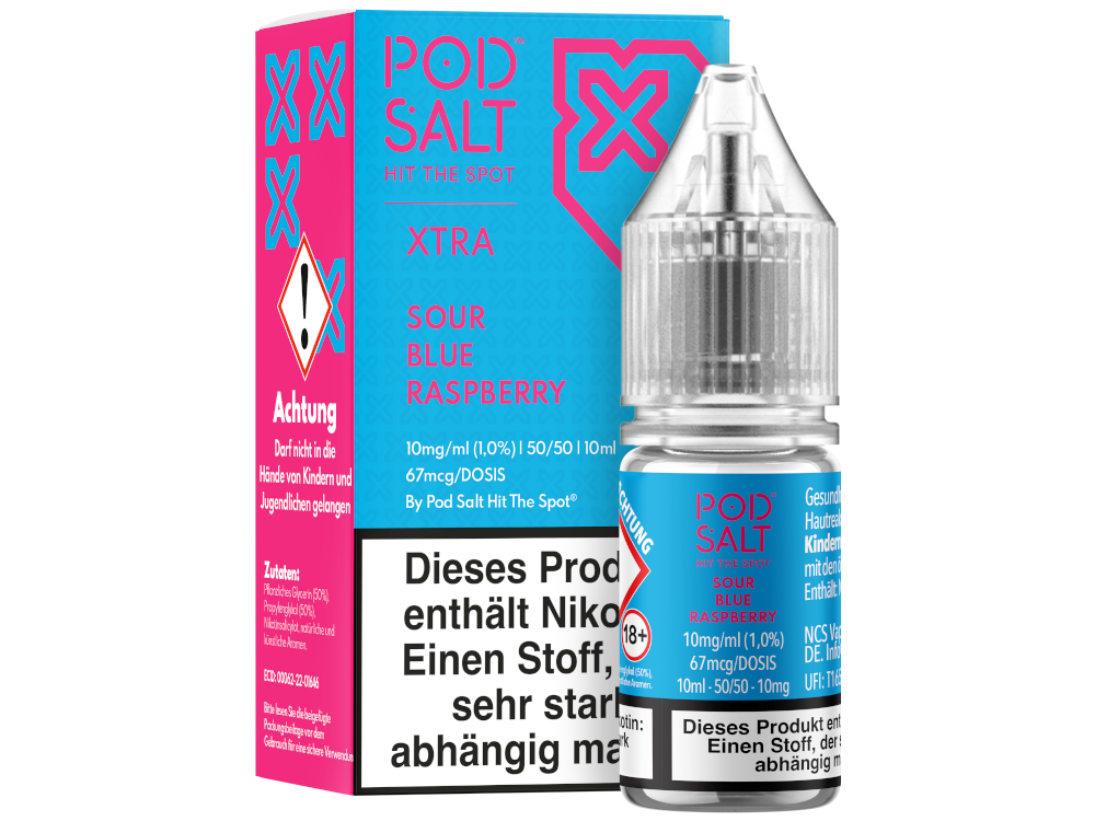 Pod Salt X - Sour Blue Raspberry - Nikotinsalz Liquid 10 mg/ml 100er Packung