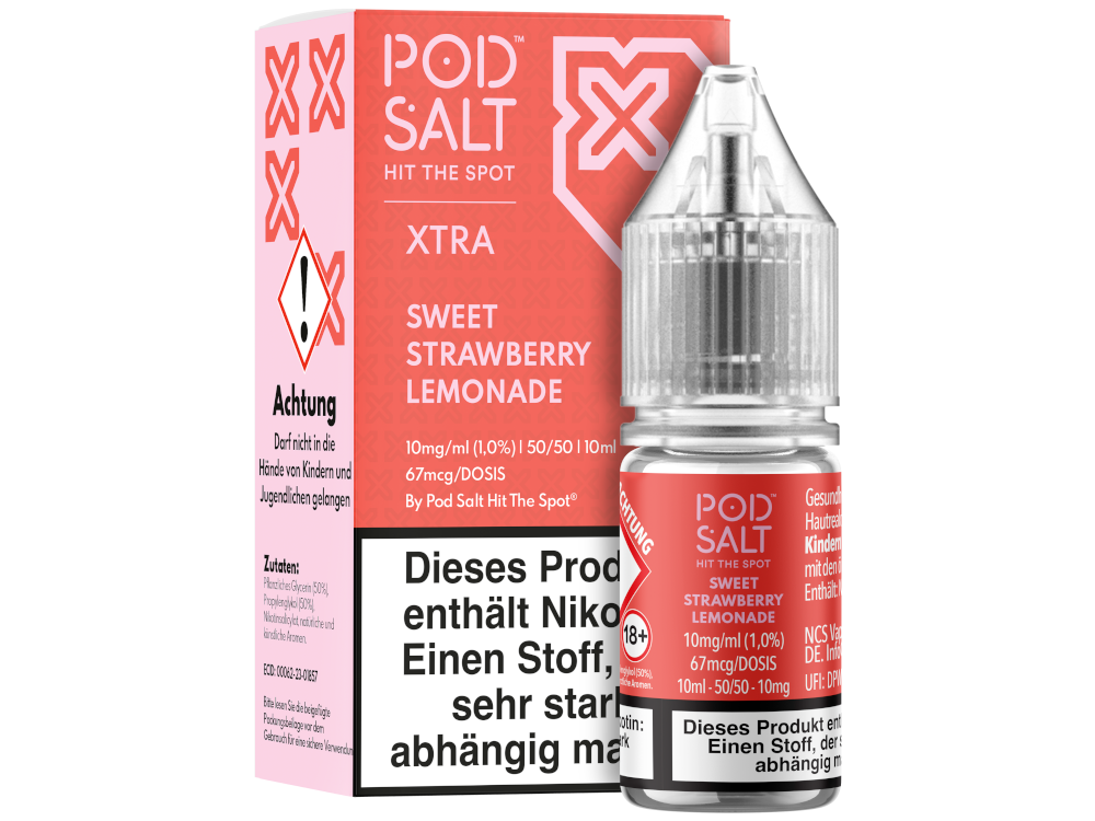 Pod Salt X - Sweet Strawberry Lemonade - Nikotinsalz Liquid 10 mg/ml 100er Packung