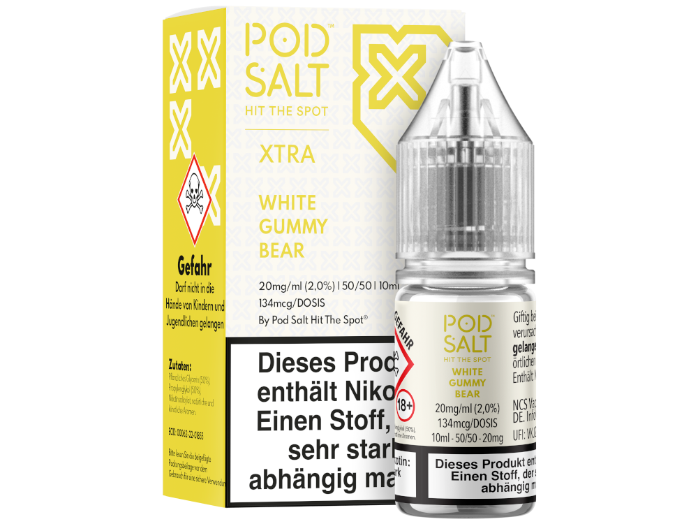 Pod Salt X - White Gummy Bear - Nikotinsalz Liquid 20 mg/ml
