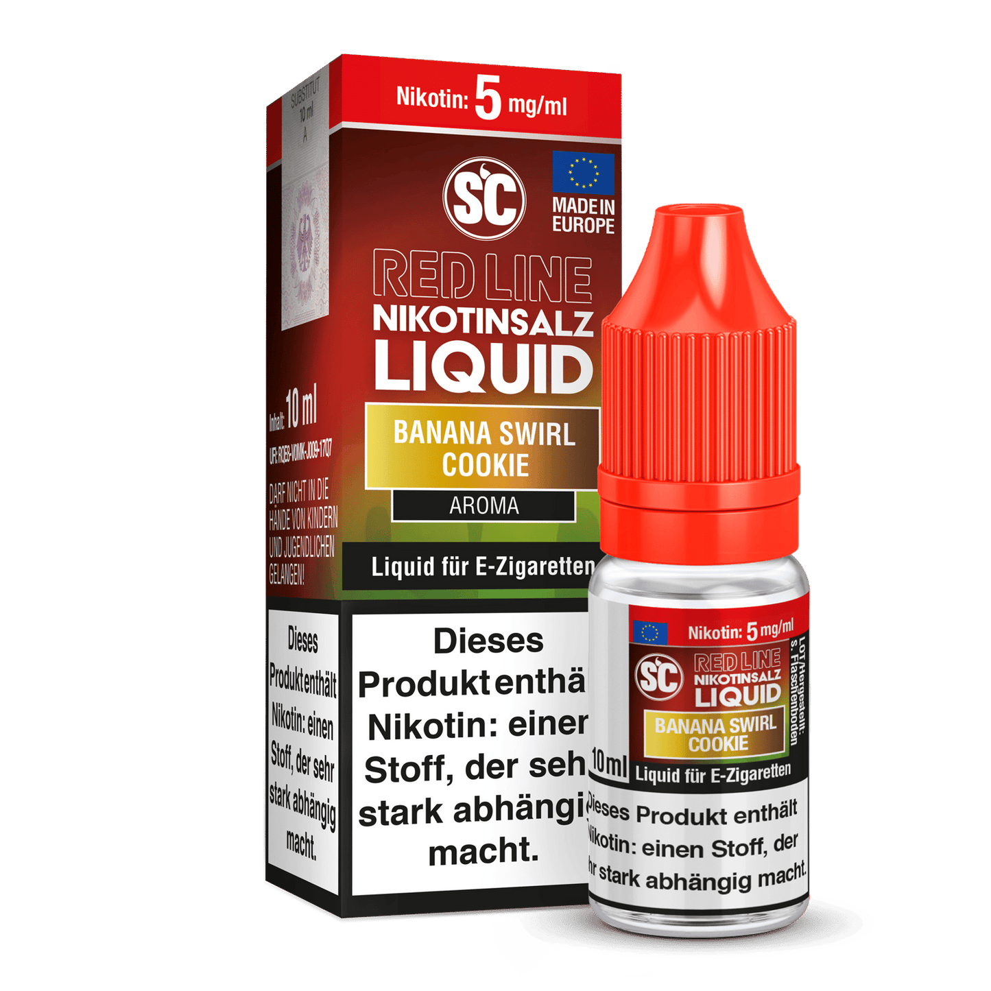 SC - Red Line - Banana Swirl Cookie - Nikotinsalz Liquid 5 mg/ml 10er Packung