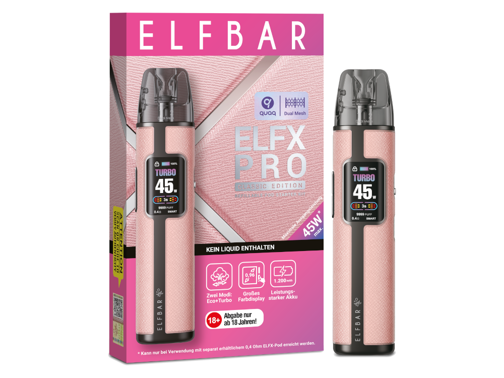 Elfbar - Elfx Pro E-Zigaretten Set pink 100er Packung