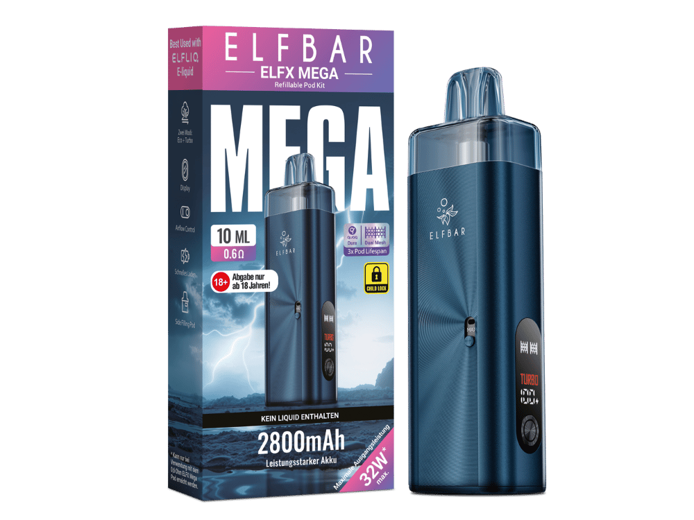 Elfbar - Elfx Mega E-Zigaretten Set Navy 100er Packung