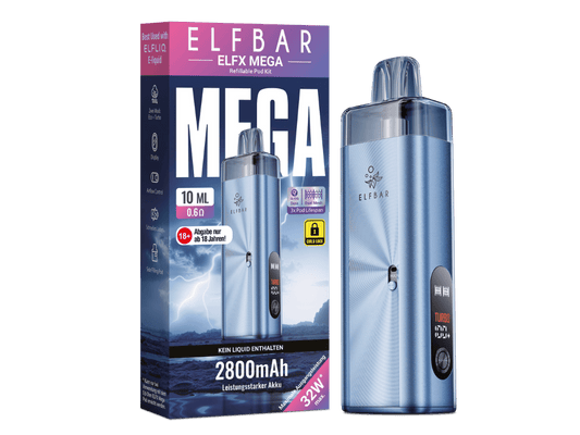 Elfbar - Elfx Mega E-Zigaretten Set Cyan 100er Packung