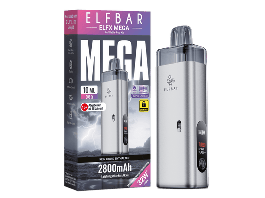 Elfbar - Elfx Mega E-Zigaretten Set Silver 5er Packung