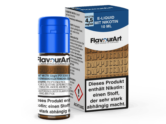 FlavourArt - Cappuccino E-Zigaretten Liquid 4,5 mg/ml 15er Packung