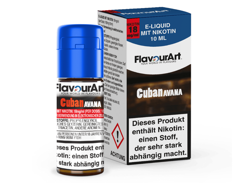 FlavourArt - Cuban Avana E-Zigaretten Liquid 18 mg/ml 15er Packung