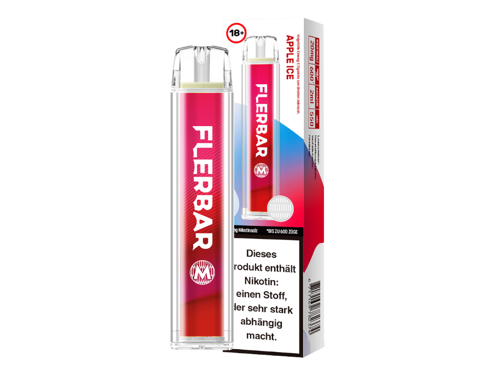 Flerbar - M Einweg E-Zigarette - Apple Ice 20 mg/ml