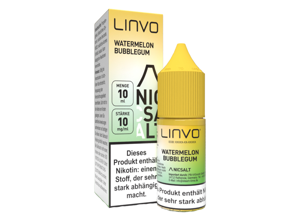 Linvo - Watermelon Bubblegum - Nikotinsalz Liquid 10 mg/ml 10er Packung