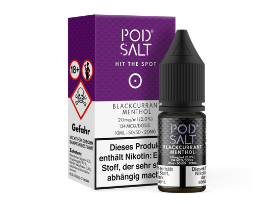 Pod Salt - Blackcurrant Menthol - Nikotinsalz Liquid 20 mg/ml 100er Packung