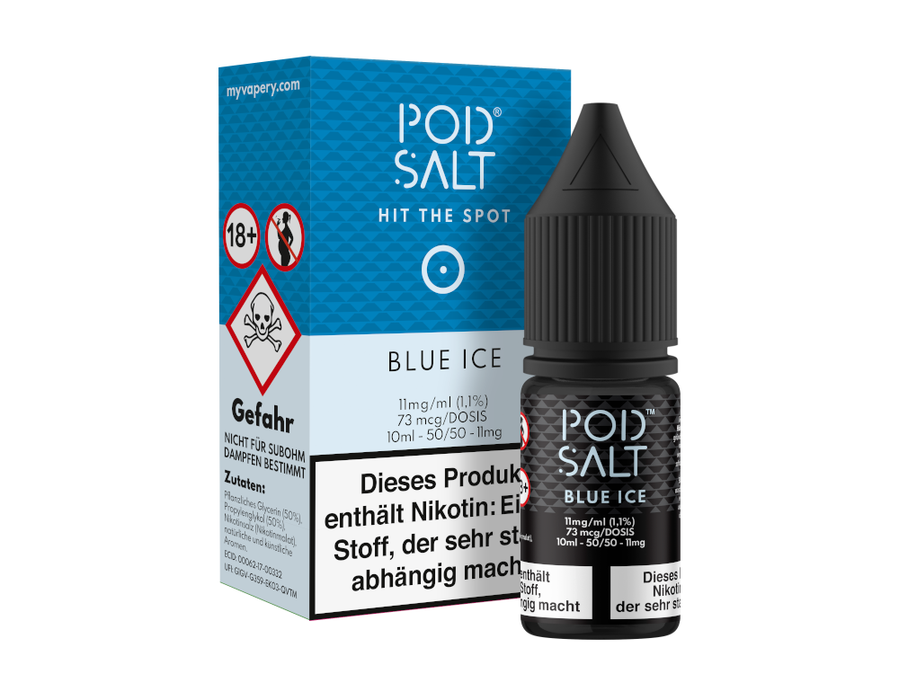 Pod Salt - Blue Ice - Nikotinsalz Liquid 11 mg/ml 5er Packung