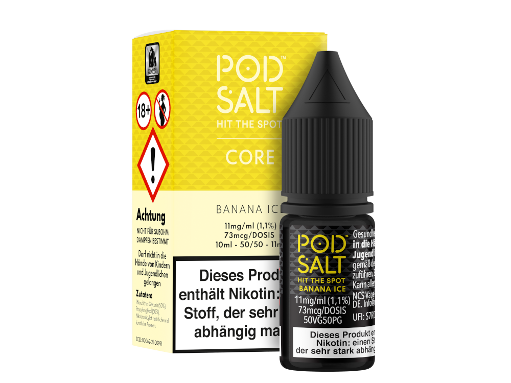 Pod Salt Core - Banana Ice - Nikotinsalz Liquid 11 mg/ml 100er Packung