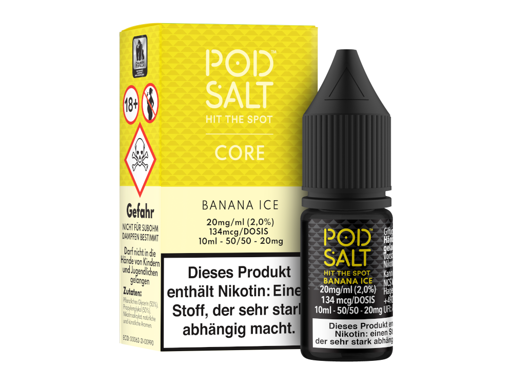 Pod Salt Core - Banana Ice - Nikotinsalz Liquid 20 mg/ml 100er Packung