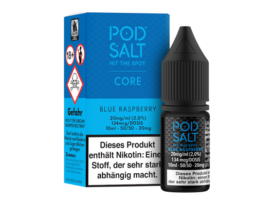 Pod Salt Core - Blue Raspberry - Nikotinsalz Liquid 20 mg/ml 5er Packung