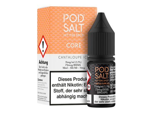 Pod Salt Core - Cantaloupe Ice - Nikotinsalz Liquid 11 mg/ml 5er Packung