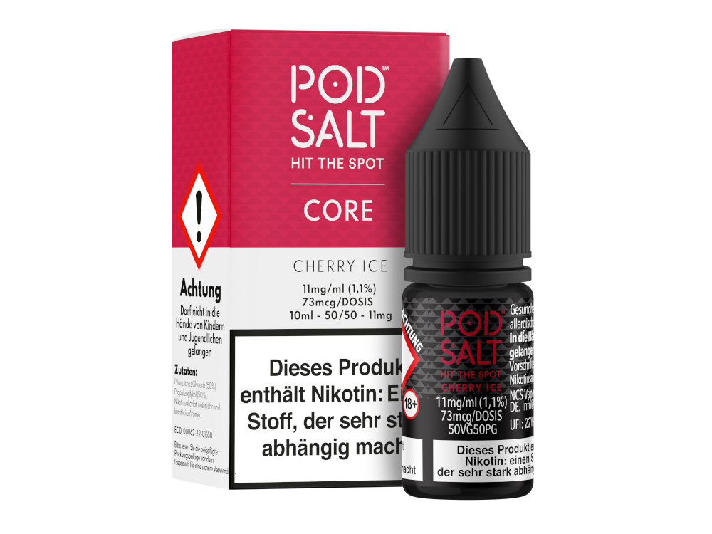 Pod Salt Core - Cherry Ice - Nikotinsalz Liquid 11 mg/ml 100er Packung